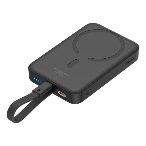 Powerbank Baseus Magnetic Mini MagSafe 10000mAh 20W z wbudowanym kablem Lightning - czarny + kabel Baseus Simple Series USB-C - Powerbank Baseus Magnetic Mini MagSafe 10000mAh 20W z wbudowanym kablem Lightning - czarny + kabel Baseus Simple Series USB-C -