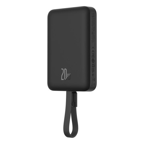 Powerbank Baseus Magnetic Mini MagSafe 10000mAh 20W z wbudowanym kablem Lightning - czarny + kabel Baseus Simple Series USB-C - Powerbank Baseus Magnetic Mini MagSafe 10000mAh 20W z wbudowanym kablem Lightning - czarny + kabel Baseus Simple Series USB-C -