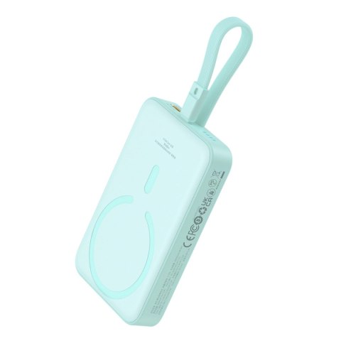 Powerbank Baseus Magnetic Mini MagSafe 10000mAh 20W z wbudowanym kablem Lightning - niebieski + kabel Baseus Simple Series USB-C Powerbank Baseus Magnetic Mini MagSafe 10000mAh 20W z wbudowanym kablem Lightning - niebieski + kabel Baseus Simple Series USB-C