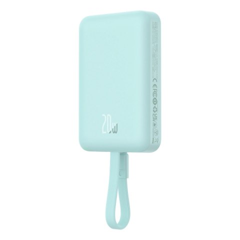 Powerbank Baseus Magnetic Mini MagSafe 10000mAh 20W z wbudowanym kablem Lightning - niebieski + kabel Baseus Simple Series USB-C Powerbank Baseus Magnetic Mini MagSafe 10000mAh 20W z wbudowanym kablem Lightning - niebieski + kabel Baseus Simple Series USB-C