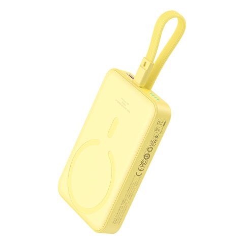 Powerbank Baseus Magnetic Mini MagSafe 10000mAh 20W z wbudowanym kablem Lightning - żółty + kabel Baseus Simple Series USB-C - U Powerbank Baseus Magnetic Mini MagSafe 10000mAh 20W z wbudowanym kablem Lightning - żółty + kabel Baseus Simple Series USB-C - U