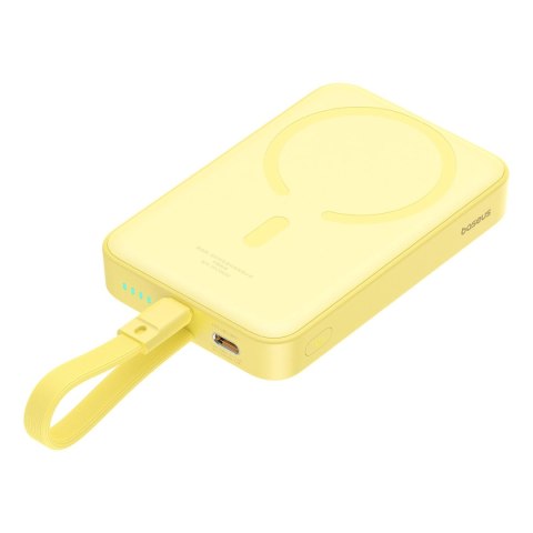 Powerbank Baseus Magnetic Mini MagSafe 10000mAh 20W z wbudowanym kablem Lightning - żółty + kabel Baseus Simple Series USB-C - U Powerbank Baseus Magnetic Mini MagSafe 10000mAh 20W z wbudowanym kablem Lightning - żółty + kabel Baseus Simple Series USB-C - U