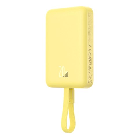 Powerbank Baseus Magnetic Mini MagSafe 10000mAh 20W z wbudowanym kablem Lightning - żółty + kabel Baseus Simple Series USB-C - U Powerbank Baseus Magnetic Mini MagSafe 10000mAh 20W z wbudowanym kablem Lightning - żółty + kabel Baseus Simple Series USB-C - U