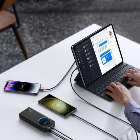 Powerbank Joyroom JR-PBF03 30W 30000mAh + kabel USB-A - USB-C 0.25m - czarny Powerbank Joyroom JR-PBF03 30W 30000mAh + kabel USB-A - USB-C 0.25m - czarny
