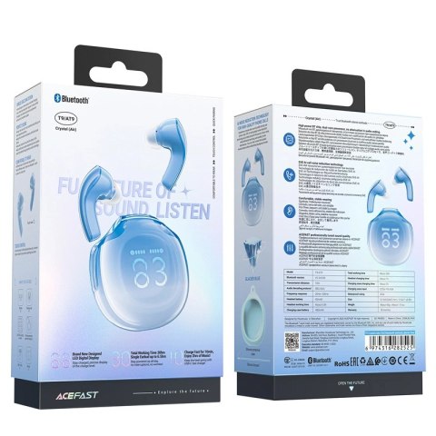 Słuchawki bezprzewodowe Acefast T9 Bluetooth 5.3 douszne - niebieskie Słuchawki bezprzewodowe Acefast T9 Bluetooth 5.3 douszne - niebieskie