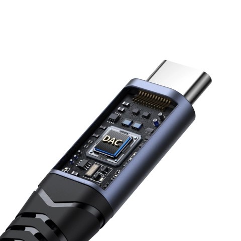 Adapter DAC 2w1 Joyroom SY-C02 USB-C do USB-C / mini jack 3.5 mm - czarny Adapter DAC 2w1 Joyroom SY-C02 USB-C do USB-C / mini jack 3.5 mm - czarny