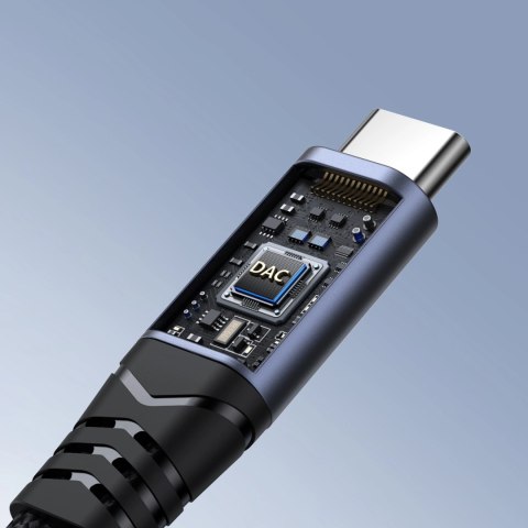 Adapter DAC 2w1 Joyroom SY-C02 USB-C do USB-C / mini jack 3.5 mm - czarny Adapter DAC 2w1 Joyroom SY-C02 USB-C do USB-C / mini jack 3.5 mm - czarny