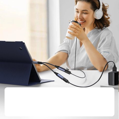 Adapter DAC 2w1 Joyroom SY-C03 USB-C do 2x USB-C - czarny Adapter DAC 2w1 Joyroom SY-C03 USB-C do 2x USB-C - czarny