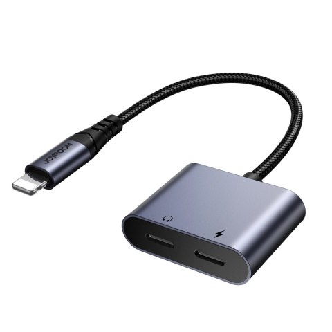 Adapter DAC 2w1 Joyroom SY-L02 Lightning do 2x Lightning - czarny Adapter DAC 2w1 Joyroom SY-L02 Lightning do 2x Lightning - czarny