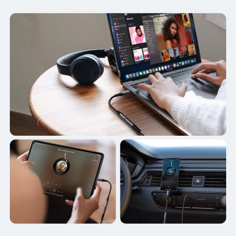 Adapter DAC Joyroom SY-C01 USB-C do mini jack 3.5 mm - czarny Adapter DAC Joyroom SY-C01 USB-C do mini jack 3.5 mm - czarny