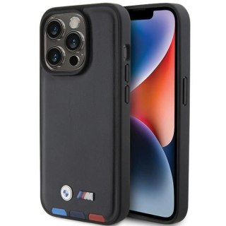 Etui BMW Leather Stamp Tricolor do iPhone 15 Pro - czarne