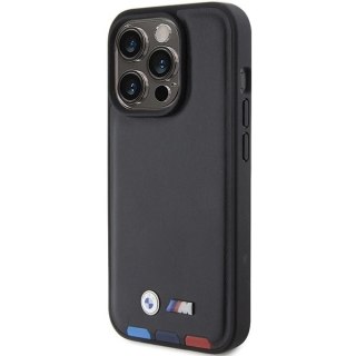 Etui BMW Leather Stamp Tricolor do iPhone 15 Pro - czarne