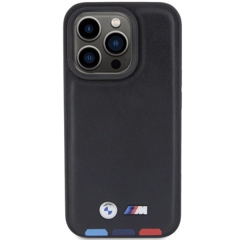 Etui BMW Leather Stamp Tricolor do iPhone 15 Pro - czarne