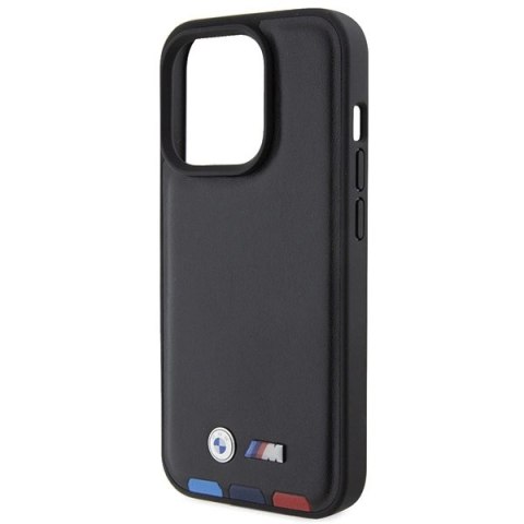 Etui BMW Leather Stamp Tricolor do iPhone 15 Pro - czarne