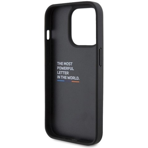 Etui BMW Leather Stamp Tricolor do iPhone 15 Pro - czarne