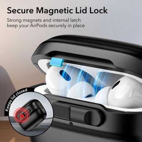 Etui ESR Pulse Halolock z MagSafe na Apple AirPods Pro 1 / 2 - czarne Etui ESR Pulse Halolock z MagSafe na Apple AirPods Pro 1 / 2 - czarne