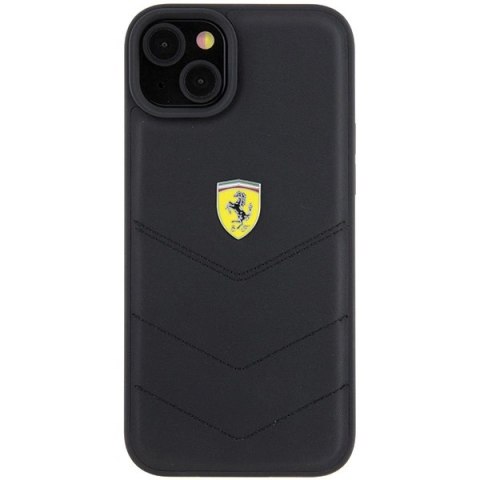 Etui Ferrari Quilted Metal Logo do iPhone 15 Plus - czarne Etui Ferrari Quilted Metal Logo do iPhone 15 Plus - czarne