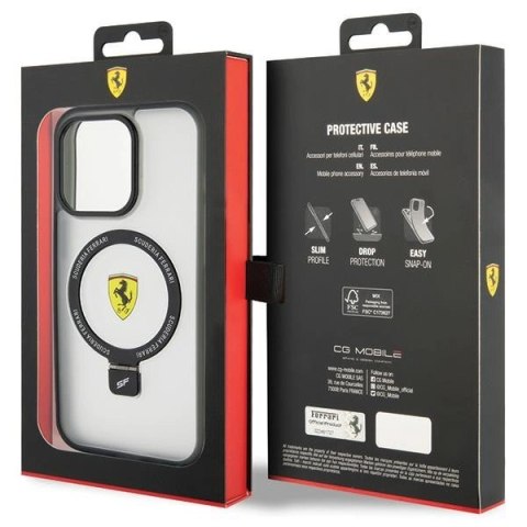 Etui Ferrari Ring Stand 2023 Collection MagSafe na iPhone 15 Pro - przezroczyste Etui Ferrari Ring Stand 2023 Collection MagSafe na iPhone 15 Pro - przezroczyste