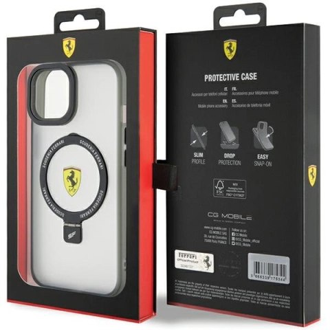 Etui Ferrari Ring Stand 2023 Collection MagSafe na iPhone 15 - czarne Etui Ferrari Ring Stand 2023 Collection MagSafe na iPhone 15 - czarne