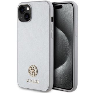 Etui Guess Strass Metal Logo do iPhone 15 Plus - srebrne