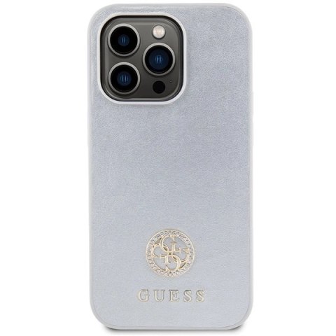Etui Guess Strass Metal Logo do iPhone 15 Pro Max - srebrne