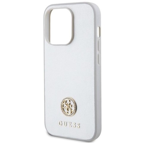 Etui Guess Strass Metal Logo do iPhone 15 Pro Max - srebrne