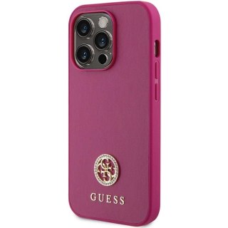 Etui Guess Strass Metal Logo do iPhone 15 Pro - różowe