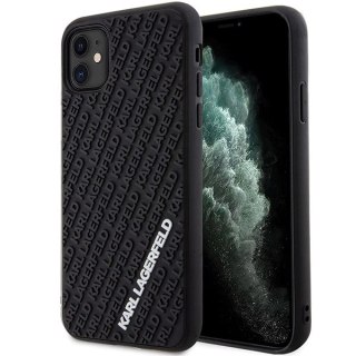 Etui Karl Lagerfeld 3D Rubber Multi Logo do iPhone 11 / Xr - czarne