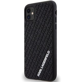 Etui Karl Lagerfeld 3D Rubber Multi Logo do iPhone 11 / Xr - czarne