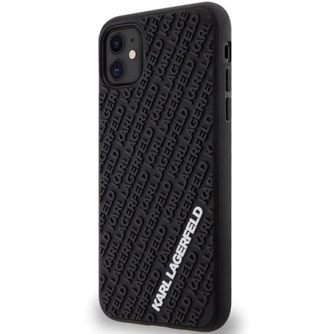 Etui Karl Lagerfeld 3D Rubber Multi Logo do iPhone 11 / Xr - czarne Etui Karl Lagerfeld 3D Rubber Multi Logo do iPhone 11 / Xr - czarne