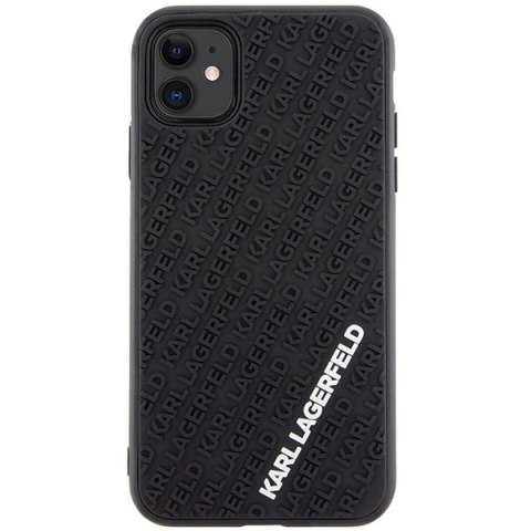 Etui Karl Lagerfeld 3D Rubber Multi Logo do iPhone 11 / Xr - czarne Etui Karl Lagerfeld 3D Rubber Multi Logo do iPhone 11 / Xr - czarne