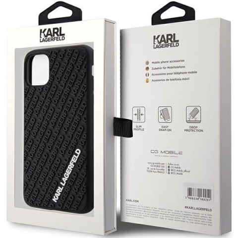 Etui Karl Lagerfeld 3D Rubber Multi Logo do iPhone 11 / Xr - czarne Etui Karl Lagerfeld 3D Rubber Multi Logo do iPhone 11 / Xr - czarne