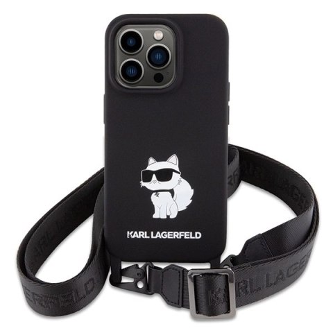 Etui Karl Lagerfeld Crossbody Silicone Choupette do iPhone 15 Pro Max - czarne Etui Karl Lagerfeld Crossbody Silicone Choupette do iPhone 15 Pro Max - czarne
