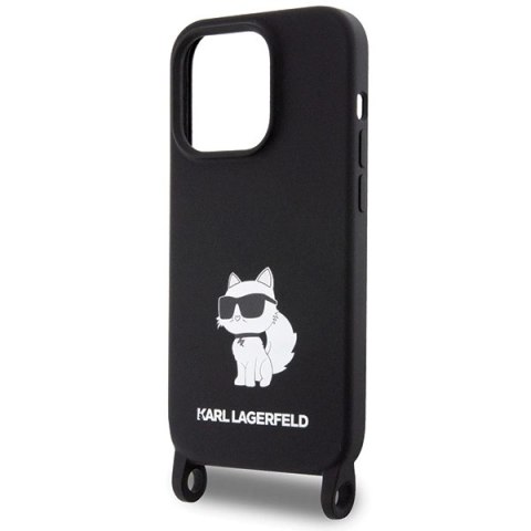 Etui Karl Lagerfeld Crossbody Silicone Choupette do iPhone 15 Pro Max - czarne Etui Karl Lagerfeld Crossbody Silicone Choupette do iPhone 15 Pro Max - czarne