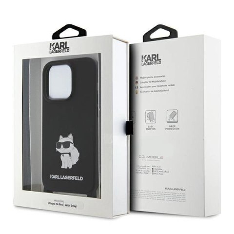 Etui Karl Lagerfeld Crossbody Silicone Choupette do iPhone 15 Pro Max - czarne Etui Karl Lagerfeld Crossbody Silicone Choupette do iPhone 15 Pro Max - czarne