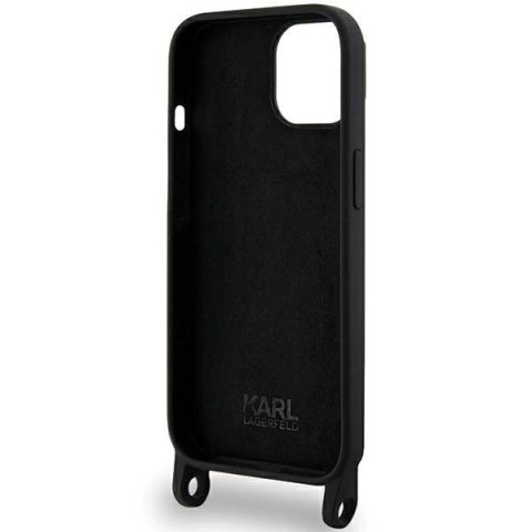 Etui Karl Lagerfeld Crossbody Silicone Choupette do iPhone 15 - czarne Etui Karl Lagerfeld Crossbody Silicone Choupette do iPhone 15 - czarne