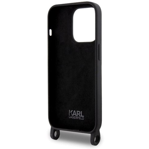 Etui Karl Lagerfeld Crossbody Silicone Ikonik do iPhone 15 Pro Max - czarne Etui Karl Lagerfeld Crossbody Silicone Ikonik do iPhone 15 Pro Max - czarne