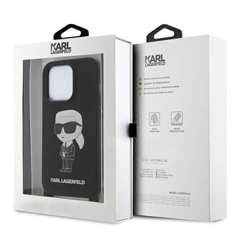 Etui Karl Lagerfeld Crossbody Silicone Ikonik do iPhone 15 Pro Max - czarne Etui Karl Lagerfeld Crossbody Silicone Ikonik do iPhone 15 Pro Max - czarne