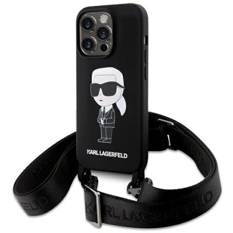 Etui Karl Lagerfeld Crossbody Silicone Ikonik do iPhone 15 Pro - czarne