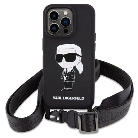 Etui Karl Lagerfeld Crossbody Silicone Ikonik do iPhone 15 Pro - czarne