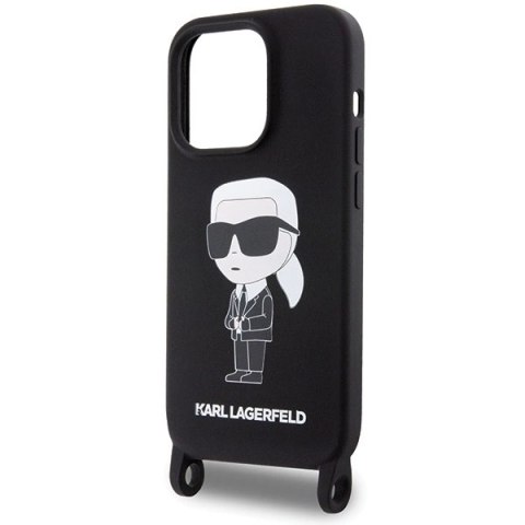 Etui Karl Lagerfeld Crossbody Silicone Ikonik do iPhone 15 Pro - czarne