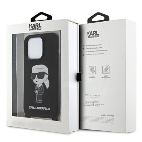 Etui Karl Lagerfeld Crossbody Silicone Ikonik do iPhone 15 Pro - czarne