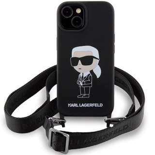 Etui Karl Lagerfeld Crossbody Silicone Ikonik do iPhone 15 - czarne