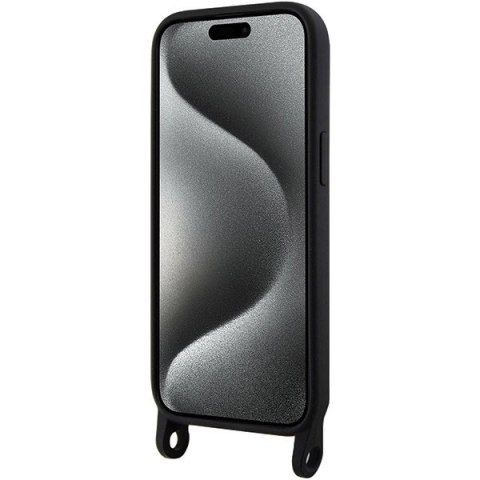 Etui Karl Lagerfeld Crossbody Silicone Ikonik do iPhone 15 - czarne Etui Karl Lagerfeld Crossbody Silicone Ikonik do iPhone 15 - czarne