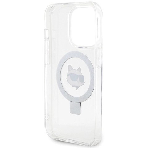 Etui Karl Lagerfeld Ring Stand Choupette Head MagSafe do iPhone 15 Pro Max - białe Etui Karl Lagerfeld Ring Stand Choupette Head MagSafe do iPhone 15 Pro Max - białe