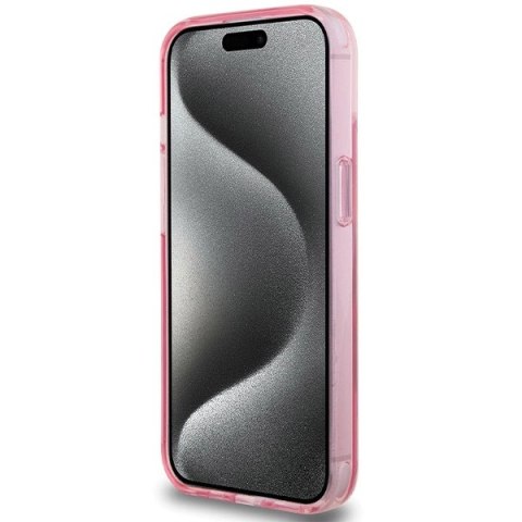 Etui Karl Lagerfeld Ring Stand Choupette Head MagSafe do iPhone 15 - różowe