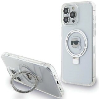 Etui Karl Lagerfeld Ring Stand Karl Head MagSafe do iPhone 15 Pro Max - białe
