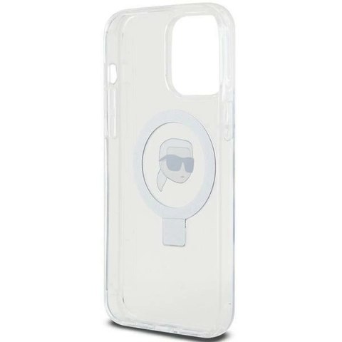 Etui Karl Lagerfeld Ring Stand Karl Head MagSafe do iPhone 15 Pro Max - białe Etui Karl Lagerfeld Ring Stand Karl Head MagSafe do iPhone 15 Pro Max - białe
