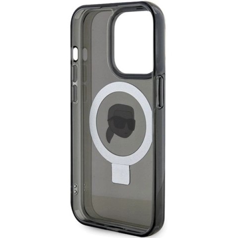 Etui Karl Lagerfeld Ring Stand Karl Head MagSafe do iPhone 15 Pro Max - czarne Etui Karl Lagerfeld Ring Stand Karl Head MagSafe do iPhone 15 Pro Max - czarne