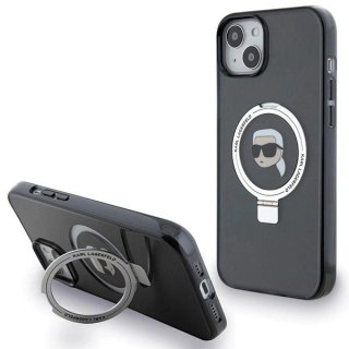 Etui Karl Lagerfeld Ring Stand Karl Head MagSafe do iPhone 15 - czarne